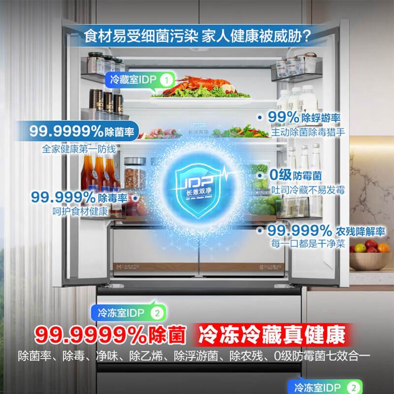 容声方糖机皇515双系统法式多门四开门超薄零嵌入式电冰箱家用自动制冰一级能效 BCD-515P60FZNAD白高清大图