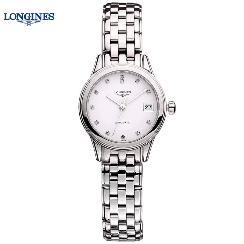 浪琴longines军旗系列简约优雅风金属表带自动机械商务女士腕表l4