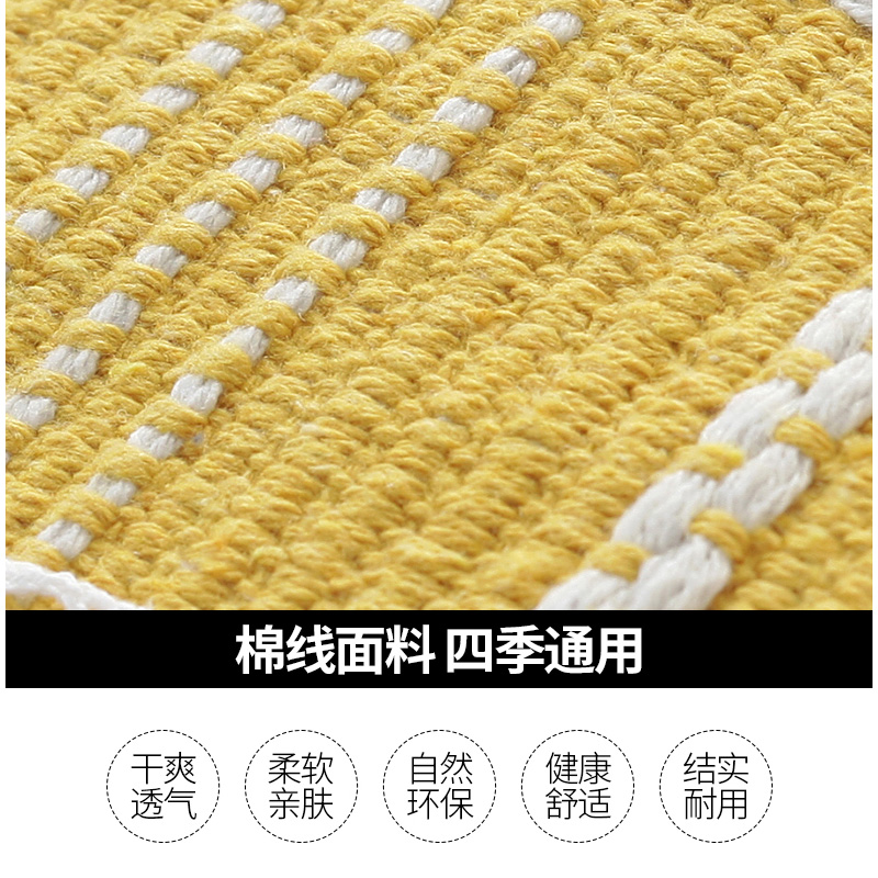 美帮汇冬季透气棉麻垫餐椅垫学生椅垫办公室椅垫屁垫棉线垫装饰垫花边高清大图