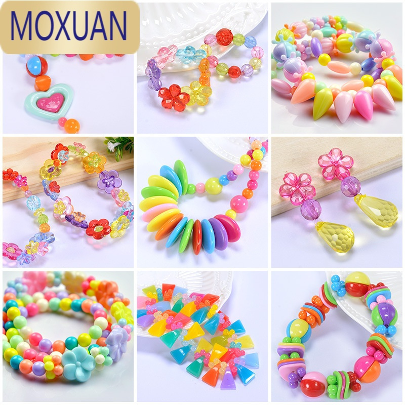 moxuan串珠儿童手工diy材料弱视训练珠子女孩手链项链6岁专注力益智