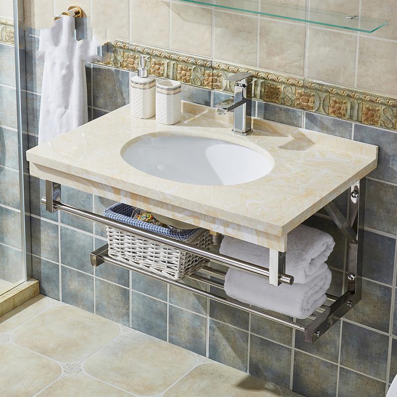 卫生间洗手盆陶瓷闪电客挂墙式洗脸盆浴室大理石洗面盆组合洗漱台洗脸