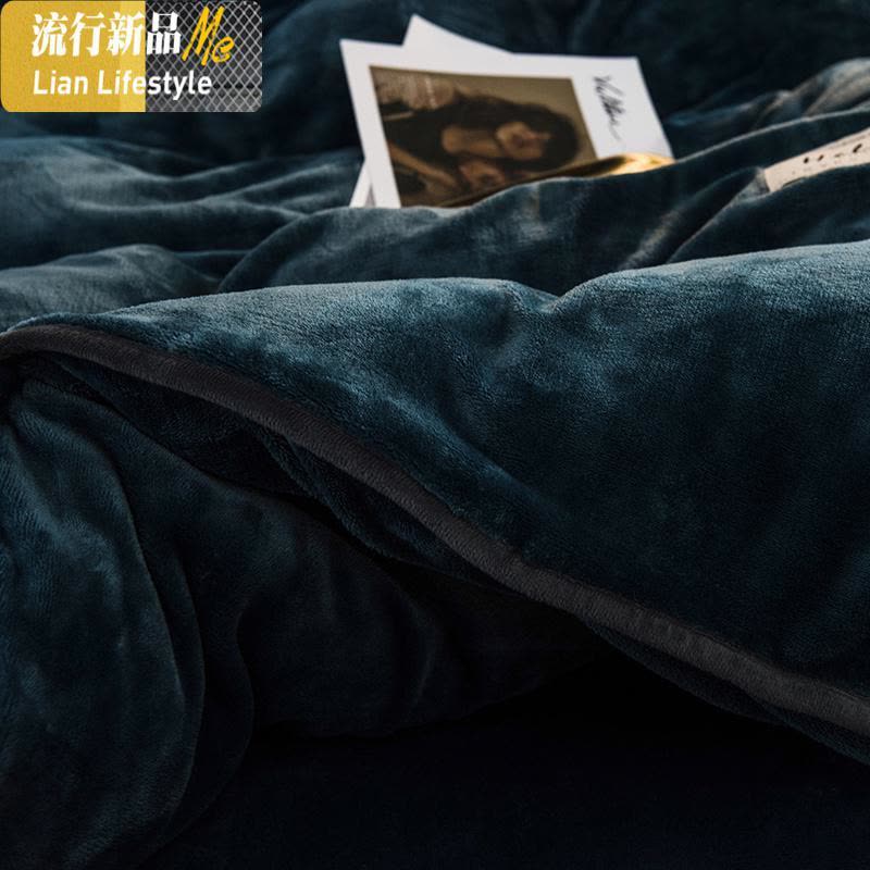 牛奶绒四件套加厚珊瑚绒床单双面加绒被套法兰绒床上用品冬季绒面 三维工匠图片