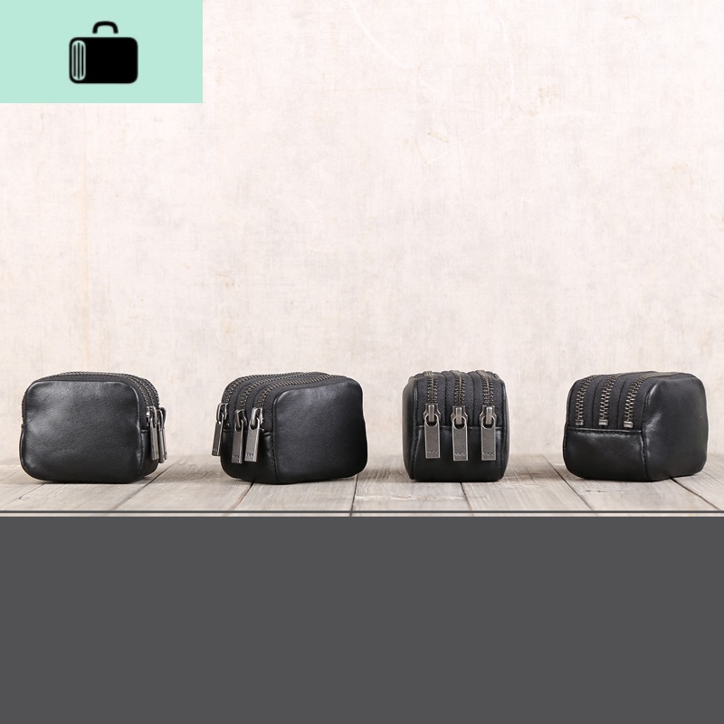 皮零钱包 牛皮耳机数据线充电座收纳包 男女款 原创NEW LAKE 黑色