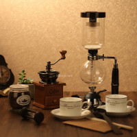 复古磨豆机虹吸壶烘焙精灵手动煮咖啡壶套装礼盒家用玻璃壶煮咖啡器具礼品 19款A款水洗标准版(增配沙漏)