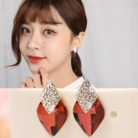 925纯银防过耳坠敏菱形水晶欧美饰品耳钉女名媛气质韩国耳环送女朋友老婆生日礼物送女朋友七夕情人节礼物