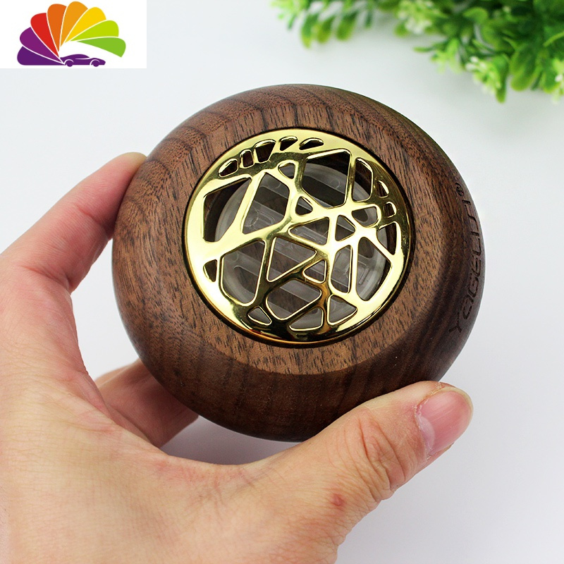 沸石车载香薰座桃木持久淡香木质车用高档男女车内香水