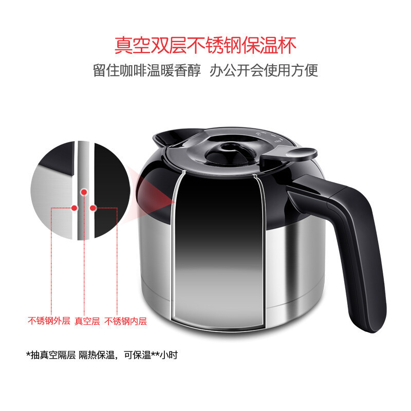 摩飞 咖啡机 MR1028 全自动磨豆家用办公非胶囊咖啡机