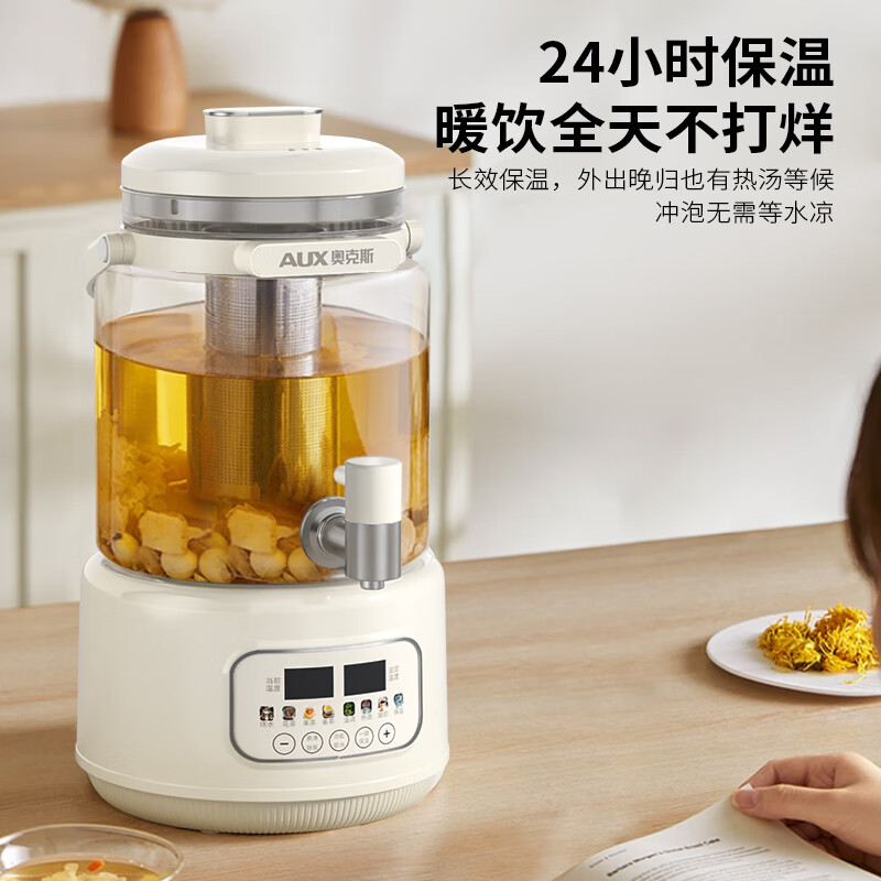 奥克斯养生壶ASH-10AY16 1升金属管加热进口温控器塑料机身智能养生好伴侣高清大图