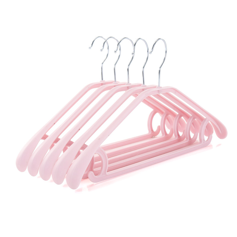 绵冠家用成人宽肩防滑衣架 塑料无痕晾衣架衣柜衣撑衣挂衣架子20只装 粉色（20只）