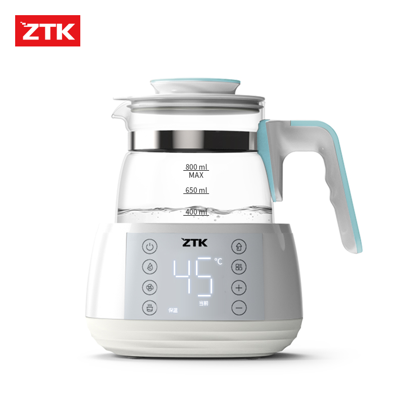 ZTK 电热水壶家用玻璃瓶全自动断电智能恒温保温一体小型煮开水烧水壶 型号Z-TNQ800蓝色
