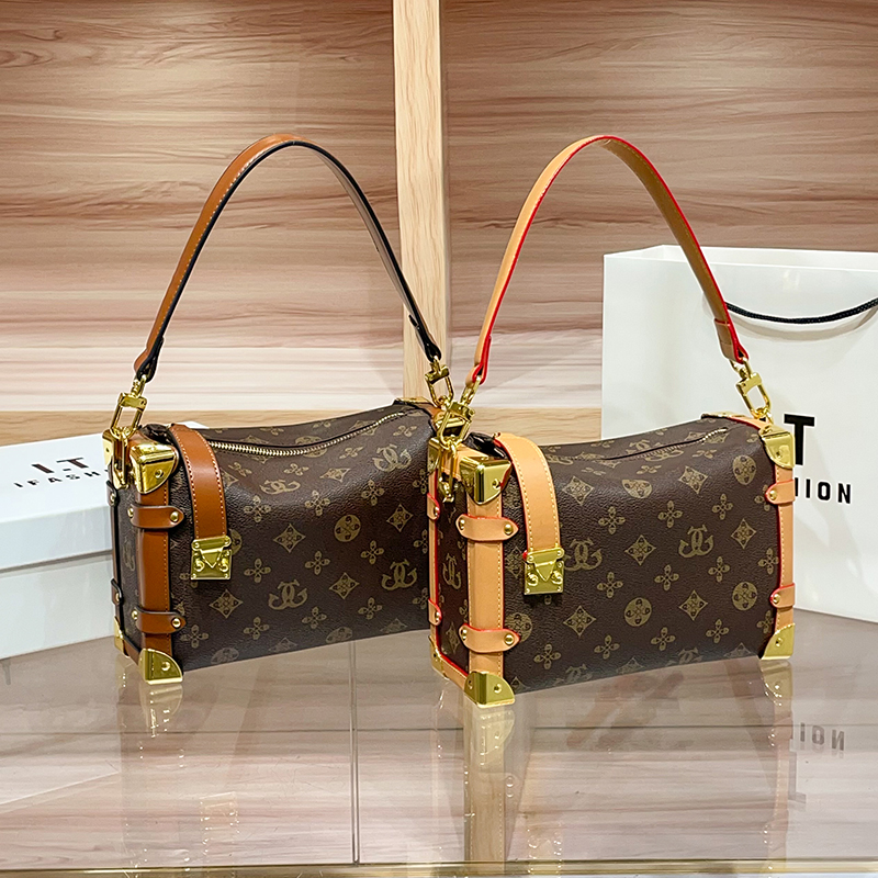 欧美女士包包女2026新款高级感轻奢女包复古方包腋下包枕头包老花单肩女包盒子包高清大图