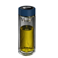 [精选]清水(SHIMIZU)双层玻璃杯男女便携加厚隔热办公杯 8021-260ml-蓝色