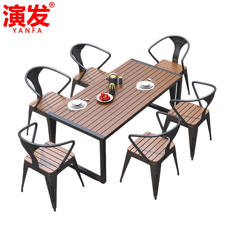演发 一桌六椅长桌套