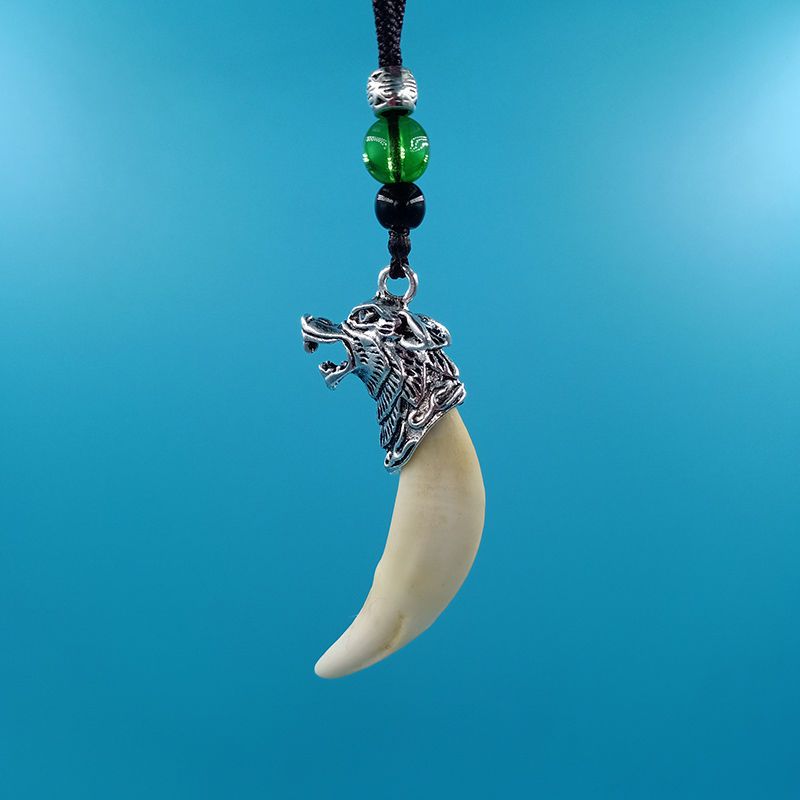 黑狗牙项链吊坠潮学生兄弟男女辟邪平安狼牙吊坠礼物真狗牙项链3538