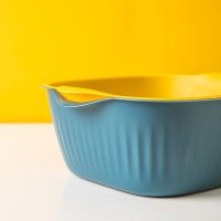 塑料沥水篮厨房洗菜筐淘米篮水果盆收纳篮洗菜盆 北欧双层沥水篮6件套