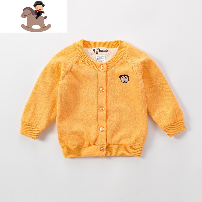 yuebin宝宝毛衣开衫加绒加厚冬装棉儿童针织外套打底婴儿红色新年衣服