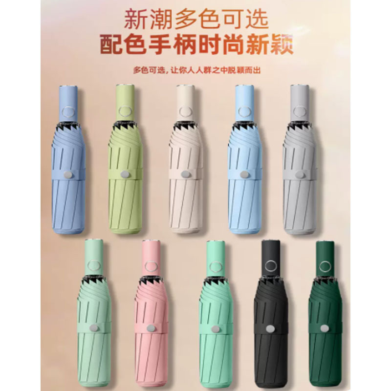 嘉创优品 全自动雨伞晴雨两用太阳伞 防晒防紫外线折叠加大抗风暴遮阳伞 晨雾绿高清大图