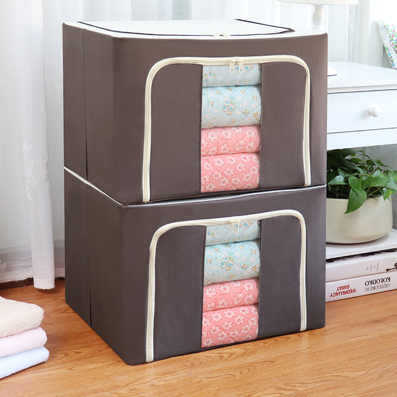 衣服收纳箱衣柜整理箱布艺储物箱收纳盒特大号被子衣物折叠收纳袋浅