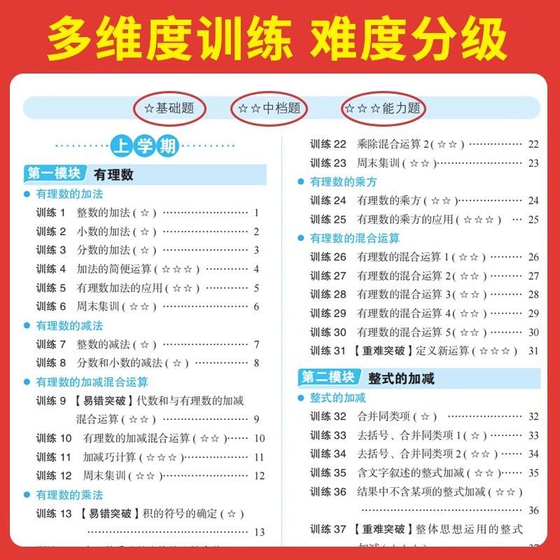 数学计算能力训练100分(人教版)+初中文言文完全解读 九年级/初中三年级 [正版]一本计算能力训练100分 初中数学满