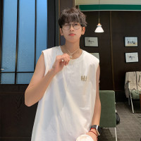 男左胸小细节背心男士坎肩背心款背心男宽松背心_631541 S 本白