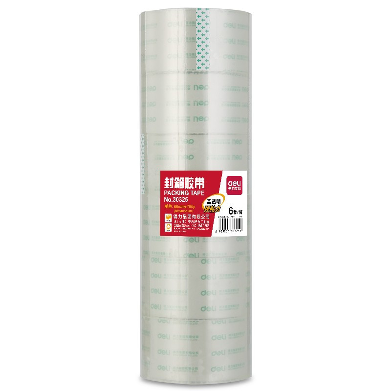 得力(deli)30325大透明胶 宽60mm*长91米