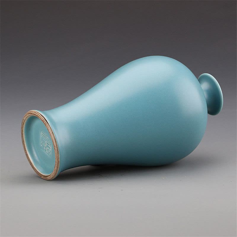 仿汝窑釉天蓝梅瓶精品仿古瓷器收藏品景德镇古董瓷器古玩复古摆件【价格