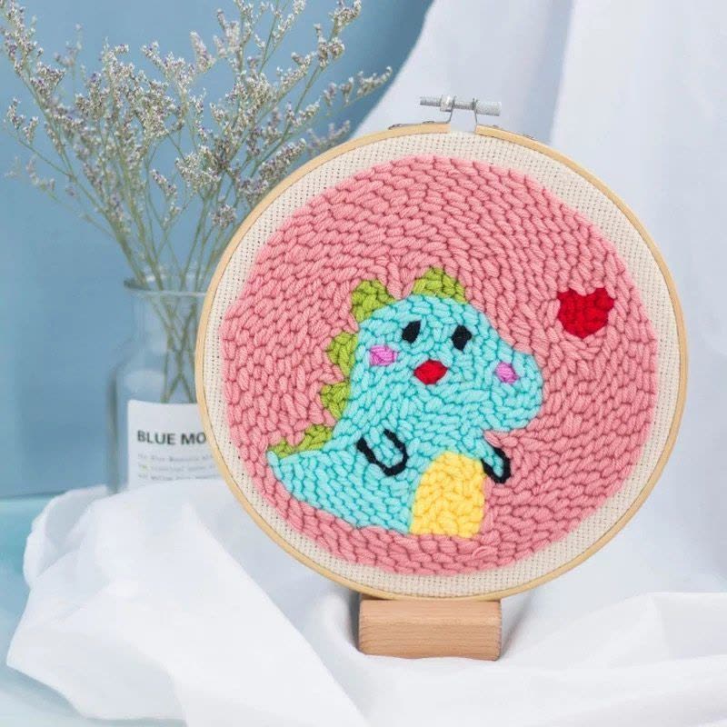 俄罗斯戳戳绣diy材料包戳戳秀墩绣手工毛线刺绣戳戳乐墩绣搓搓绣 塑料[戳戳针-必备工具]买多幅只要一支图片