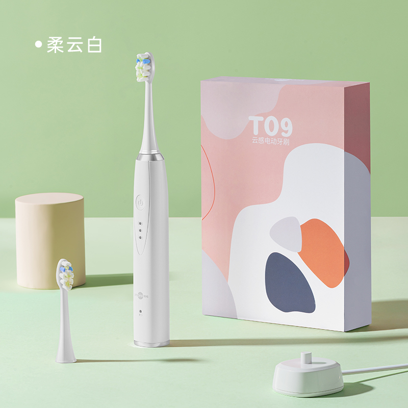 博皓(prooral)家用全自动电动牙刷情侣款声波牙刷全自动防水软毛牙刷 T09白色