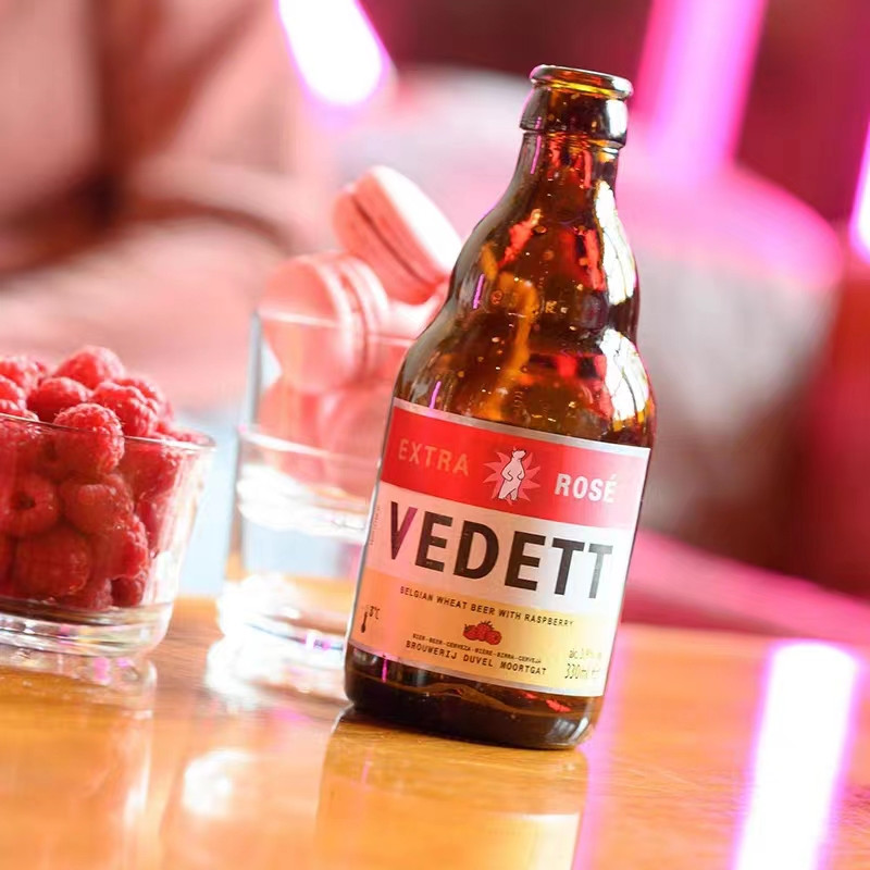 白熊啤酒(VEDETT) 白熊玫瑰红果啤 330ml*24瓶 比利时进口果味啤酒高清大图