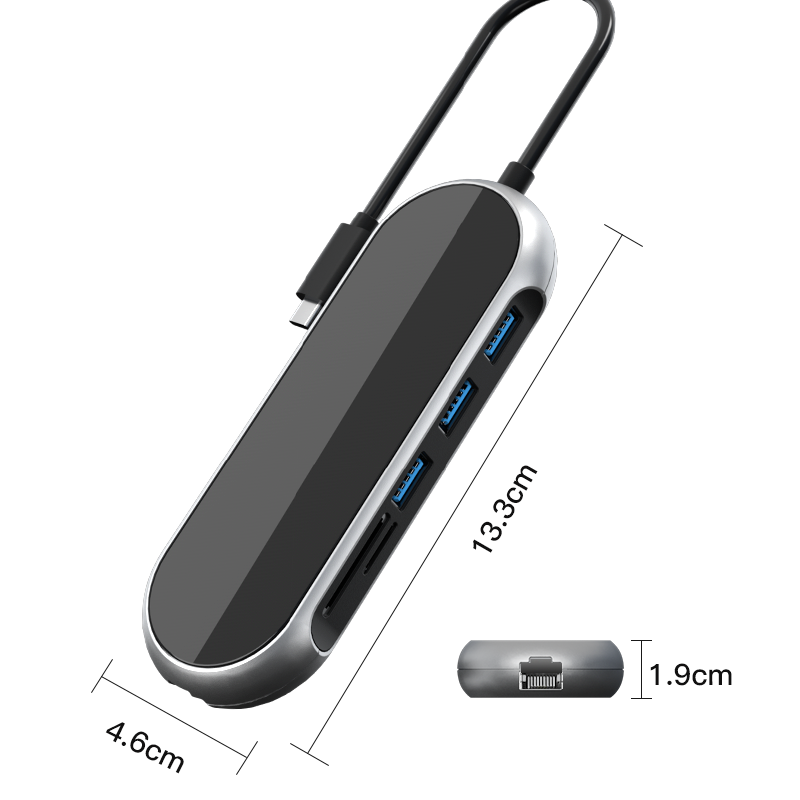 惠普(HP)Type-C分线器电脑扩展坞 多功能USB-C转换器笔记本拓展坞HUB集线器 镜面扩展坞9合1