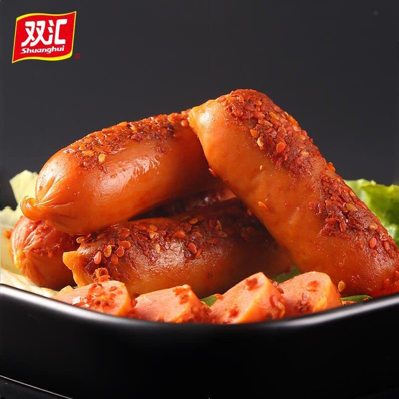 双汇(Shuanghui) 香辣香肠480g(32gx15支) 香肠休闲火腿肠热狗台式肉类零食小吃烧烤肠图片