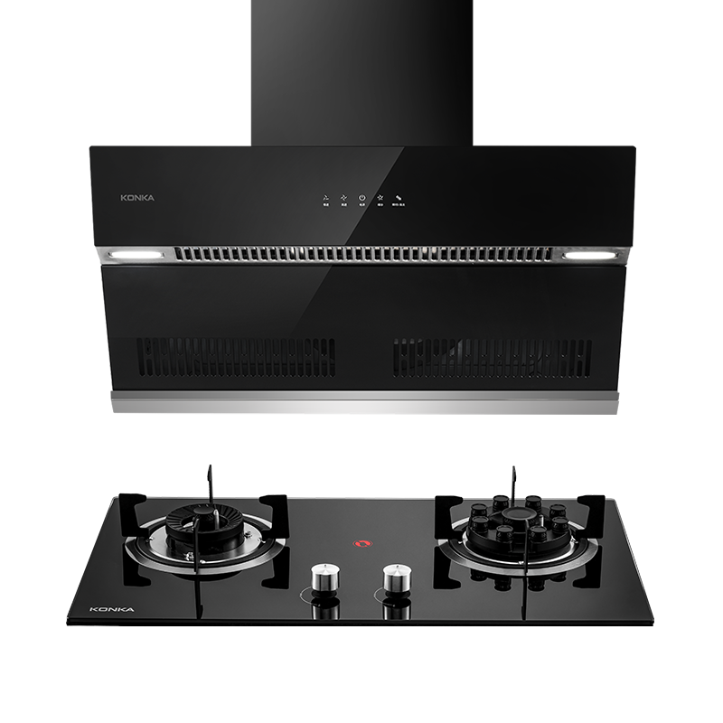 康佳konka抽油烟机燃气灶套装顶侧双吸大吸力加热自清洗kj39b900y液化
