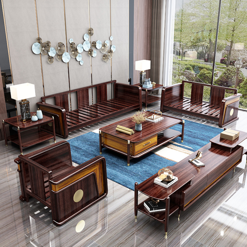 采百木caibaimu新中式沙发全实木橡木沙发现代简约客厅小户型新中式