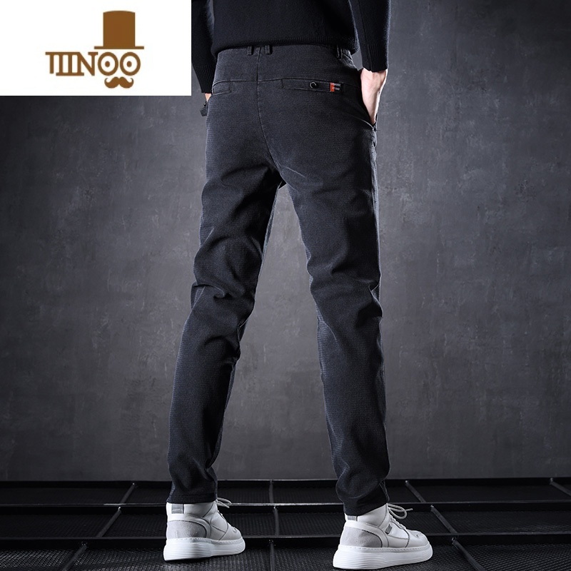 YANXU休闲裤男士夏季薄款宽松直筒运动长裤2023款潮牌黑色西装裤子高清大图