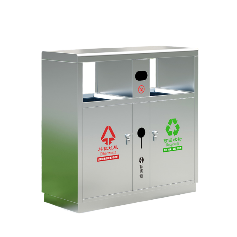 铭思达户外垃圾桶不锈钢个高清大图