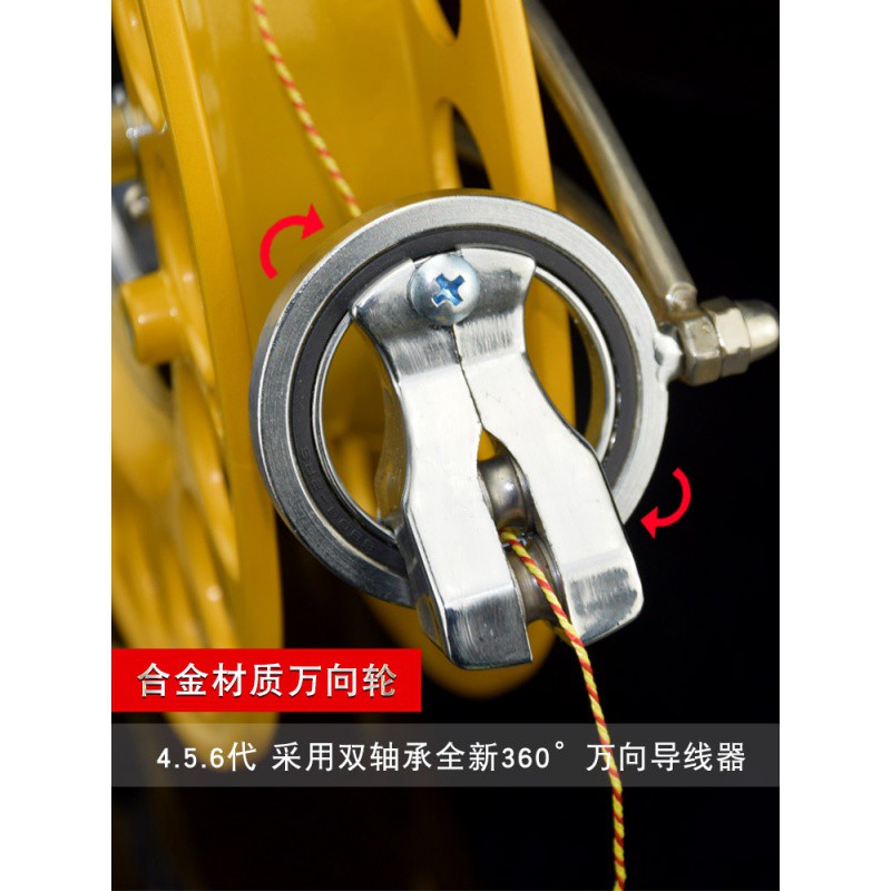 胜利风筝线轮新款镁合金不锈钢大轴承成人手握轮潍坊凯夫拉线创意 三维工匠 5代-不锈钢防倒万向轮-30cm高清大图