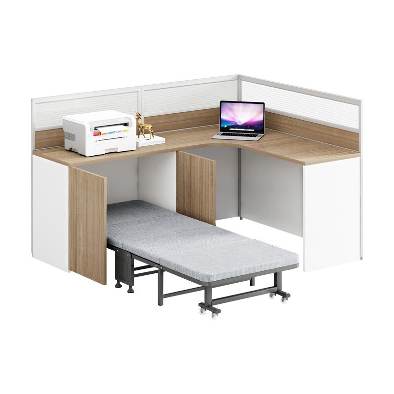 昱成晟ycs0229带午休折叠床员工办公桌屏风卡座带休息床单人位