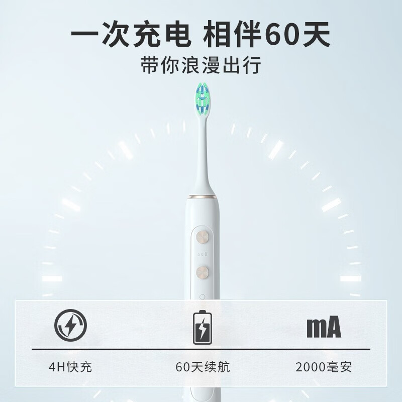 超人(SID)电动牙刷儿童电动牙刷充电牙刷软毛女士情侣电动牙刷成人送男友礼物RT860蓝色高清大图