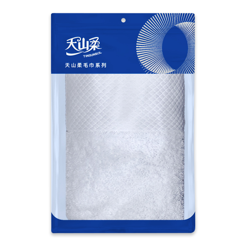 天山柔 70*140cm 600g 纯白提花16支平织 浴巾 (计价单位:条) 纯白