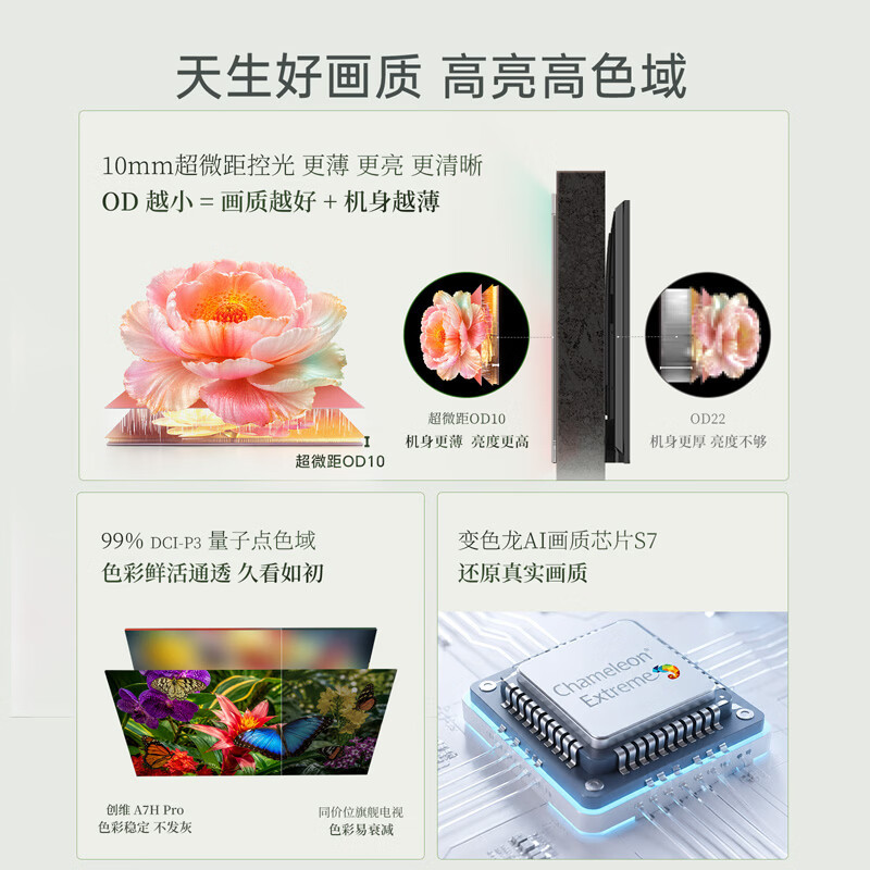 创维65A7H Pro 65英寸4K超高清智能电视 金属边框 128G存储 4G运行内存 酷开系统 语音控制高清大图