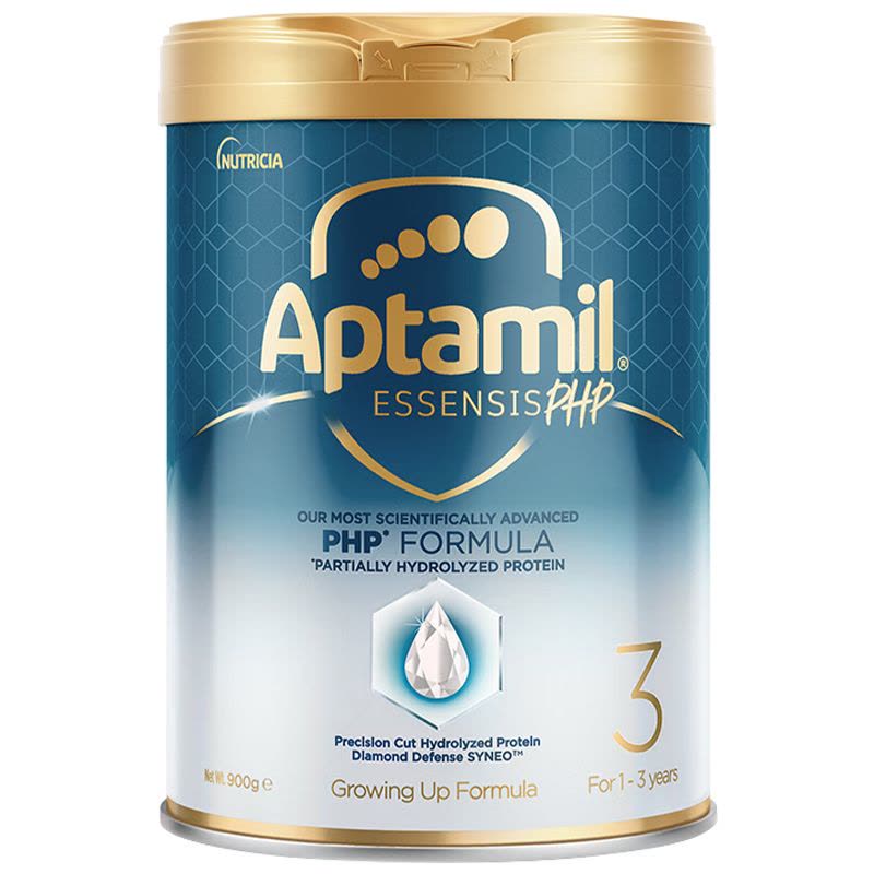 Aptamil香港原装进口爱他美奇迹白罐3段1-3岁适度水解婴幼儿配方奶粉900g图片