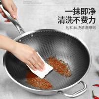 欧美达（omuDa）德国炒锅不粘锅304不锈钢无涂层少油烟炒菜锅多功能家用燃气灶电磁炉通用煎锅 电木手柄可视玻璃盖