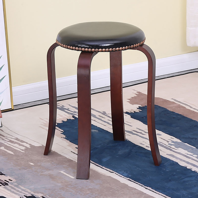 简约北欧风曲木实木凳子餐桌凳小圆凳时尚家用成人