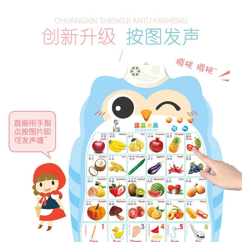 儿童拼音有声挂图宝宝认识发声语音字母表婴幼儿数学识字启蒙玩具 单张唐诗[无赠品]