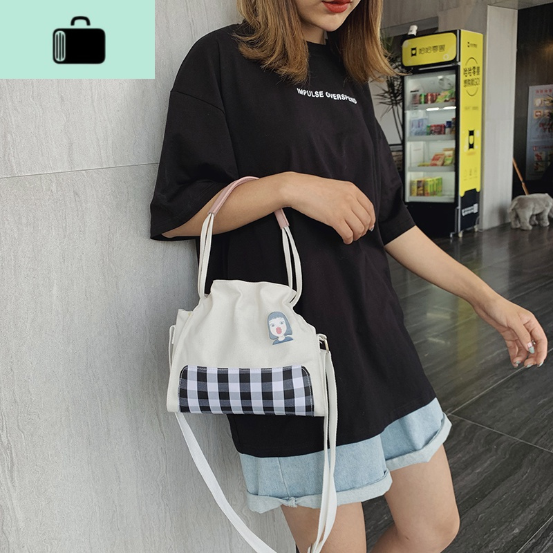 帆布小包包女2020新款潮夏天小清新仙女蕾丝包ins日系少女斜挎包new