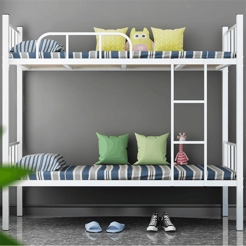 沃盛 铁艺双层床单位钢制上下铺铁架床员工宿舍床高低钢架床90CM宽加厚版图片