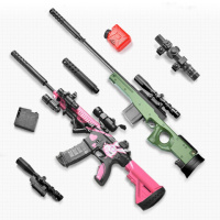 吃鸡儿童突击步抢电动水弹连m416手自一体 安全吃鸡玩具qbz95式 中号木纹98k