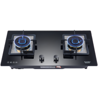 澳柯玛(AUCMA)台嵌两用燃气灶3D19B 黑晶钢化玻璃煤气灶 天然气