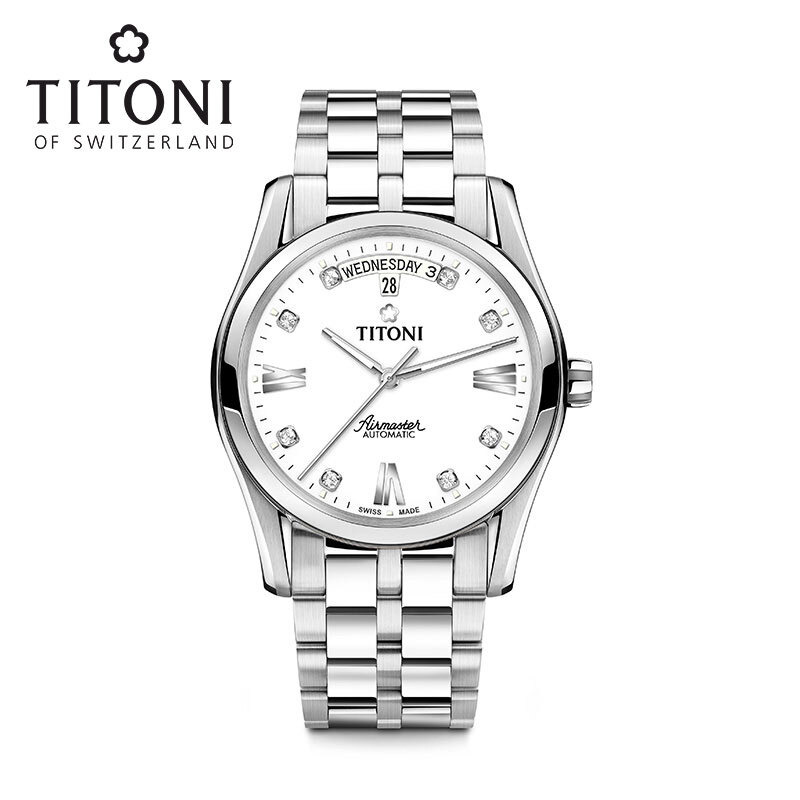 Titoni梅花表空霸系列时尚自动机械男表93808S-063 93808S-063