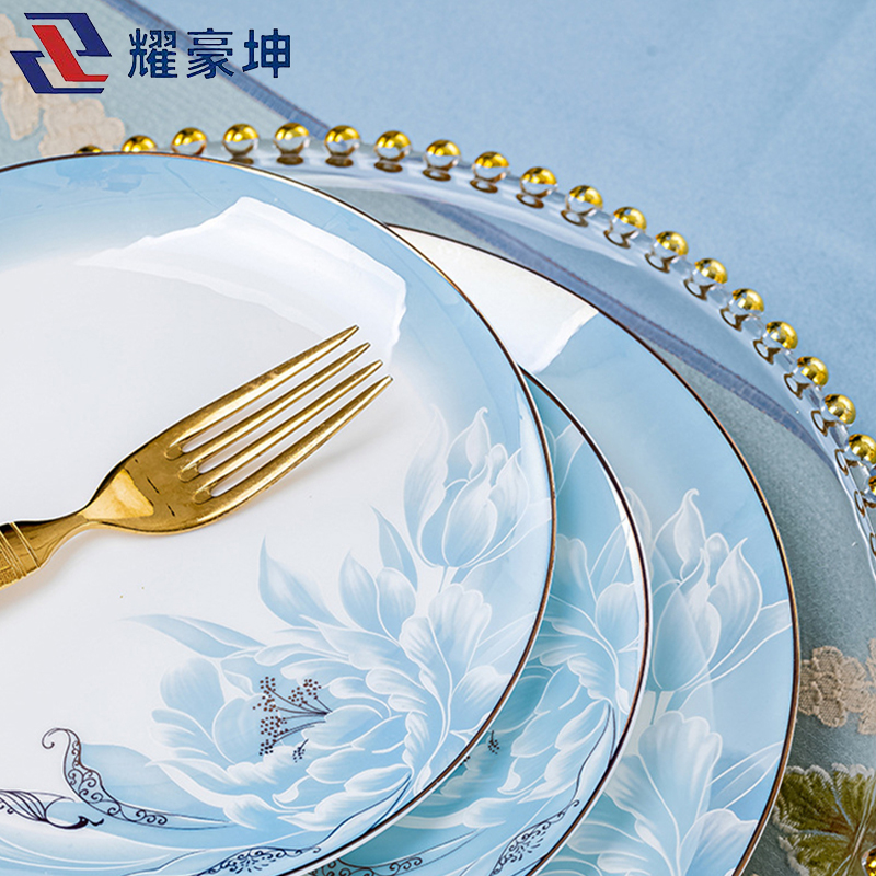 耀豪坤 骨瓷餐具套装18件套YHLQ-18E/套高清大图